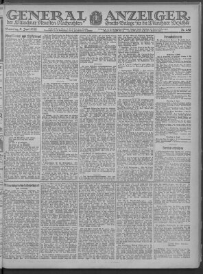 Münchner neueste Nachrichten Samstag 3. Juni 1922