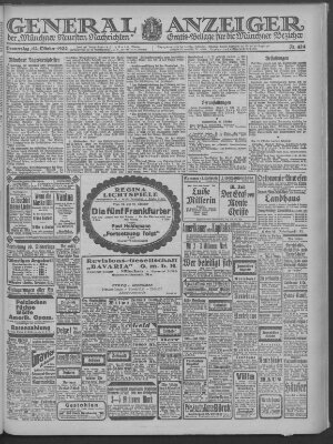 Münchner neueste Nachrichten Donnerstag 12. Oktober 1922