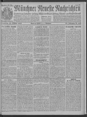 Münchner neueste Nachrichten Samstag 28. Oktober 1922