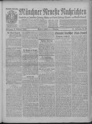 Münchner neueste Nachrichten Dienstag 5. Februar 1924