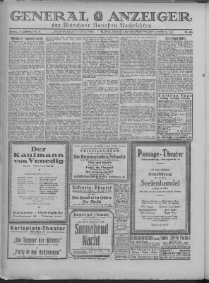 Münchner neueste Nachrichten Freitag 8. Februar 1924