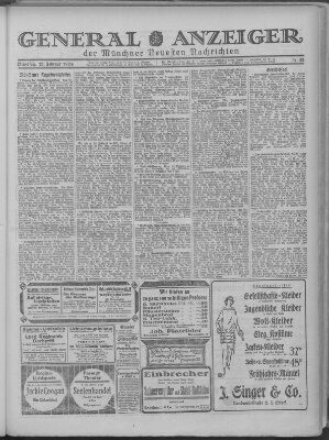 Münchner neueste Nachrichten Dienstag 12. Februar 1924