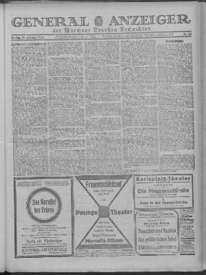 Münchner neueste Nachrichten Freitag 22. Februar 1924