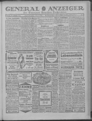 Münchner neueste Nachrichten Dienstag 26. Februar 1924