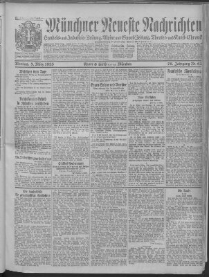 Münchner neueste Nachrichten Montag 5. März 1923