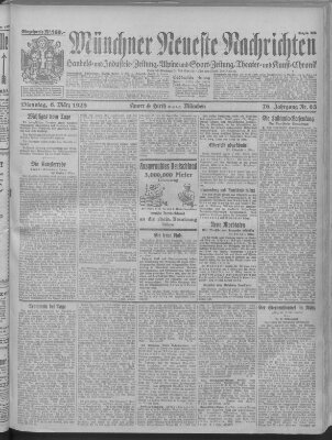 Münchner neueste Nachrichten Dienstag 6. März 1923