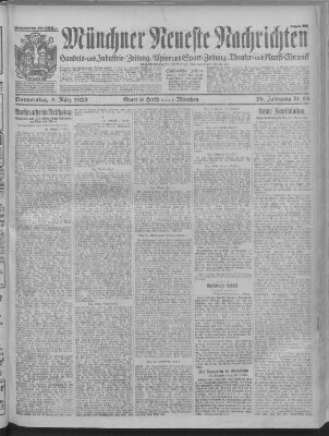 Münchner neueste Nachrichten Donnerstag 8. März 1923