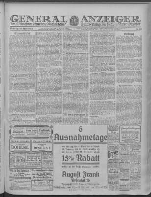 Münchner neueste Nachrichten Dienstag 10. April 1923