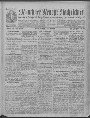 Münchner neueste Nachrichten Freitag 13. April 1923