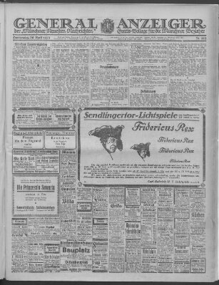 Münchner neueste Nachrichten Donnerstag 26. April 1923