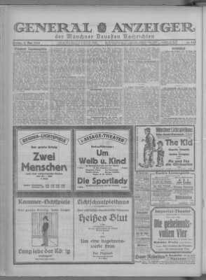 Münchner neueste Nachrichten Freitag 2. Mai 1924