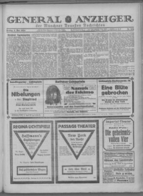 Münchner neueste Nachrichten Freitag 9. Mai 1924