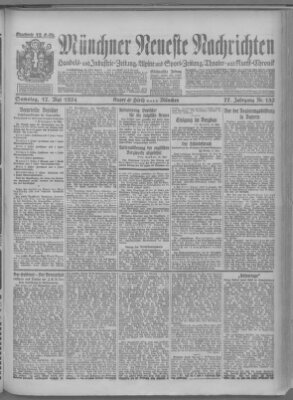 Münchner neueste Nachrichten Samstag 17. Mai 1924