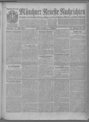 Münchner neueste Nachrichten Sonntag 18. Mai 1924