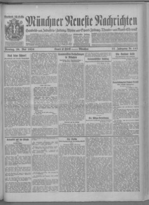 Münchner neueste Nachrichten Montag 26. Mai 1924