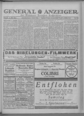 Münchner neueste Nachrichten Mittwoch 28. Mai 1924