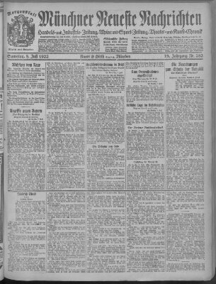 Münchner neueste Nachrichten Samstag 8. Juli 1922