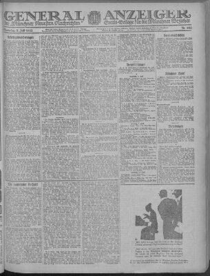 Münchner neueste Nachrichten Samstag 8. Juli 1922