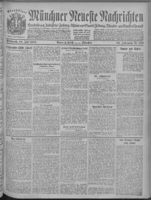 Münchner neueste Nachrichten Mittwoch 19. Juli 1922