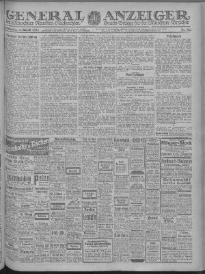 Münchner neueste Nachrichten Donnerstag 3. August 1922