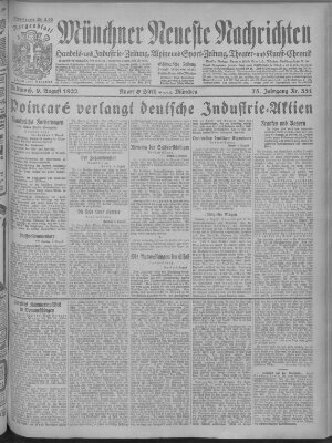 Münchner neueste Nachrichten Mittwoch 9. August 1922