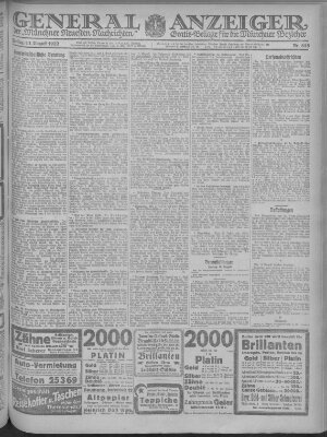 Münchner neueste Nachrichten Freitag 11. August 1922