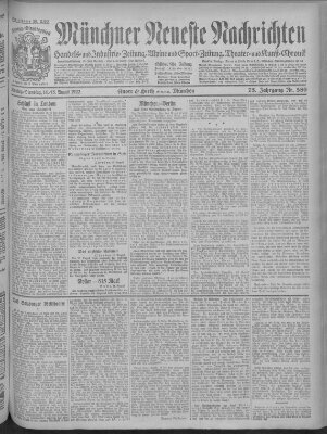 Münchner neueste Nachrichten Montag 14. August 1922