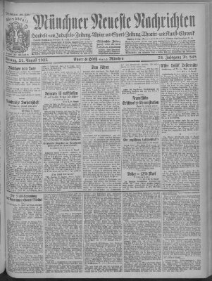 Münchner neueste Nachrichten Montag 21. August 1922