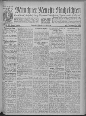 Münchner neueste Nachrichten Freitag 25. August 1922