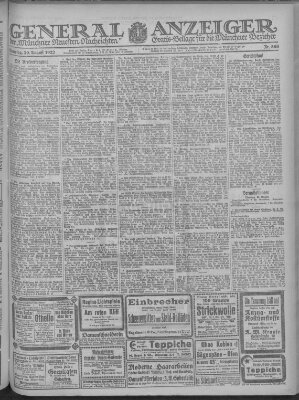 Münchner neueste Nachrichten Dienstag 29. August 1922