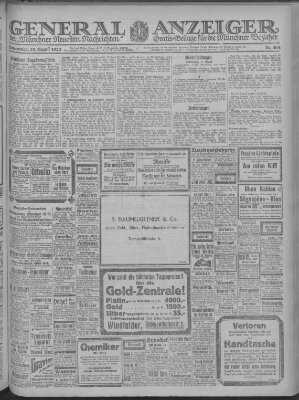 Münchner neueste Nachrichten Donnerstag 31. August 1922