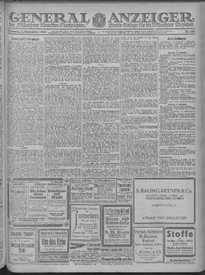 Münchner neueste Nachrichten Samstag 2. September 1922