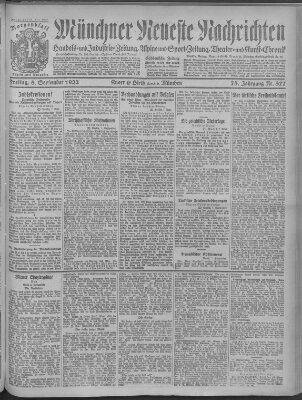 Münchner neueste Nachrichten Freitag 8. September 1922