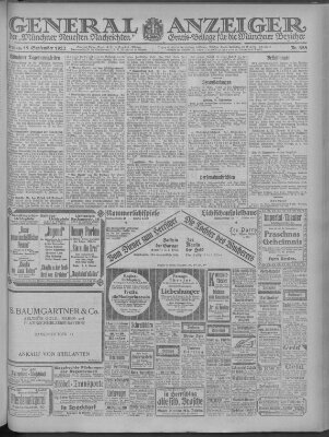 Münchner neueste Nachrichten Freitag 15. September 1922