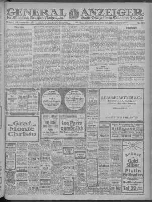 Münchner neueste Nachrichten Mittwoch 20. September 1922