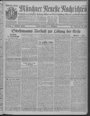 Münchner neueste Nachrichten Freitag 5. Oktober 1923