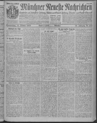 Münchner neueste Nachrichten Donnerstag 11. Oktober 1923