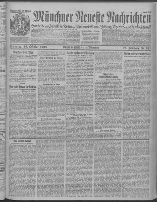 Münchner neueste Nachrichten Dienstag 16. Oktober 1923