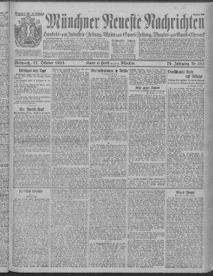 Münchner neueste Nachrichten Mittwoch 17. Oktober 1923