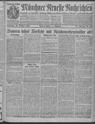 Münchner neueste Nachrichten Samstag 20. Oktober 1923