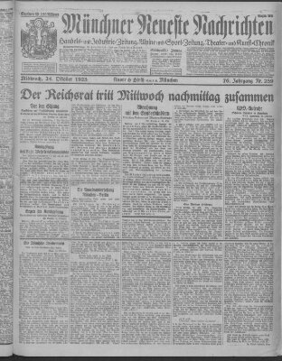 Münchner neueste Nachrichten Mittwoch 24. Oktober 1923