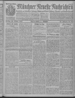 Münchner neueste Nachrichten Freitag 26. Oktober 1923