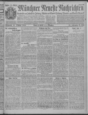 Münchner neueste Nachrichten Mittwoch 31. Oktober 1923