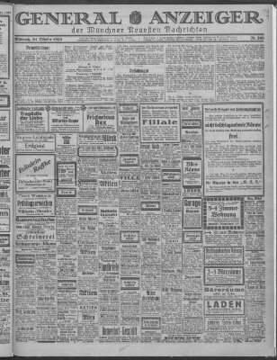 Münchner neueste Nachrichten Mittwoch 31. Oktober 1923