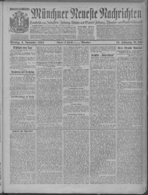 Münchner neueste Nachrichten Montag 5. November 1923