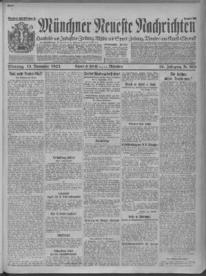 Münchner neueste Nachrichten Dienstag 13. November 1923