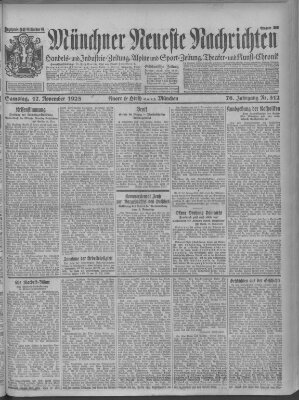 Münchner neueste Nachrichten Samstag 17. November 1923