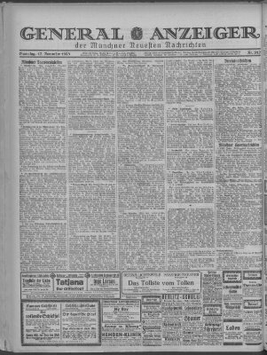 Münchner neueste Nachrichten Samstag 17. November 1923