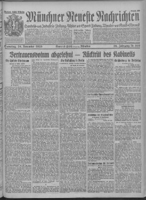 Münchner neueste Nachrichten Samstag 24. November 1923