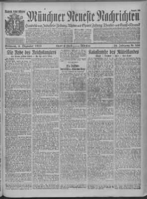 Münchner neueste Nachrichten Mittwoch 5. Dezember 1923